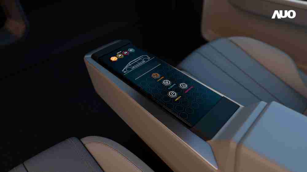 银河集团以人性化设计打造多变形态中控显示(Morphing Center Control)，，不使用时仅平面显示信息，，，进行操作时，，显示器则会动态隆起，，转变成3D实体按钮，，并有触觉回馈，，，，展示人机互动新体验